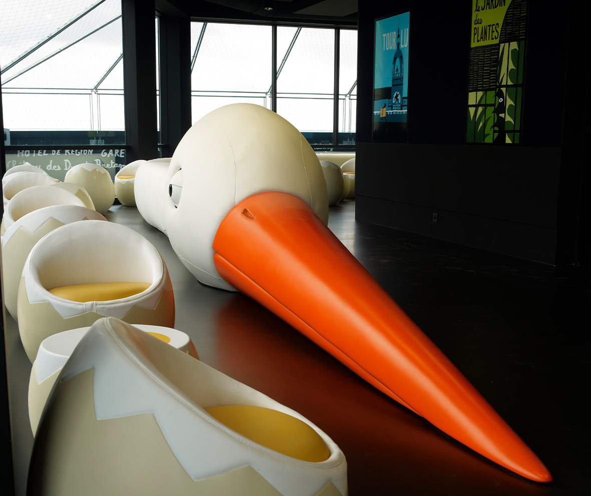 Bird-inspired art and great views of Nantes from the 32nd floor of Tour de Bretagne